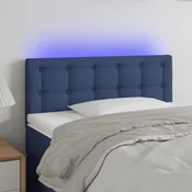 Vidaxl vidaXL Vzglavje postelje z LED modro 90x5x78/88 cm blago