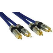 InLine 89750P audio cable 0.5 m 2xRCA Blue