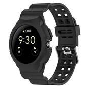 Silikonski pas Techsuit W065 za Google Pixel Watch/Watch 2/Watch 3 41mm/Watch 4 41mm - črn