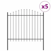 Vidaxl Vrtna ograja 5 szt. Siva 170 x 165 cm Prašno lakirano jeklo
