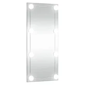Vidaxl Stensko ogledalo z LED lučmi 40x80 cm stekleno pravokotno