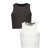 BLUE SEVEN Top temno rjava/bela
