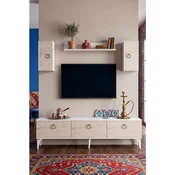 Hanah Home TV komoda Demet, bela / travertin