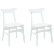 Vidaxl Jedilni stoli 2 szt. Bela 42 x 47,5 x 81 cm Masivno gumovo les