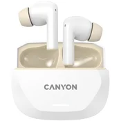 CANYON headset HEXAGON 7 TWS ANC+ENC Wireless Charge White Beige