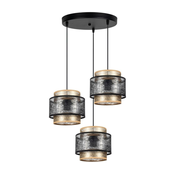 Luster na sajli GABI 3xE27/60W/230V u zlatnoj i crnoj boji precnik 45 cm
