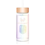 Crystallove Straw Water Bottle Posoda za vodo s slamico Hologram - Clear Quartz 400 ml