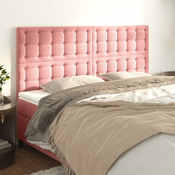 Greatstore Posteljno vzglavje 4 kosa roza 80x5x78/88 cm žamet