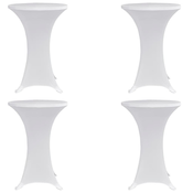 vidaXL Navlaka za stol za stajanje O 70 cm bijela rastezljiva 4 kom