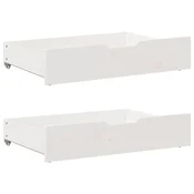 Vidaxl Predal za posteljo 2 kosa bela 80x55x17 cm trdna borovina