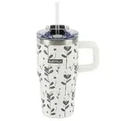 Termovka s slamico MIAU - flower, 600 ml