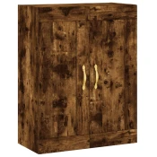 MAISON CHIC Stenska omarica - Zidna omarica dimljen hrast 69,5x34x90 cm inženirski les iu198, (22062821)