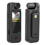 Netscroll Nosiva mini kamera s noćnim vidom, 180° rotirajuća leća, Full HD 1080P, detekcija pokreta, snimanje i fotografiranje, za sport i sigurnost, CamCorder