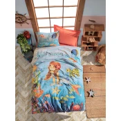 Lessentiel Maison Set Single decije posteljine Mermaid, 160x220 cm, Narandžasta