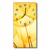 tulup.si Steklena navpična ura Dandelion rumenimi cvetovi 30x60 cm