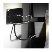 ONLI - LED fleksibilna lampica sa policom i USB punjenjem PLAK LED/5W/230V crna