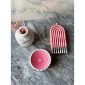 Aberto Design Set Betonskih sveca 14ST, Belo-rozi