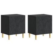 vidaXL Nočna omarica 2 pcs Črna 43 x 34,5 x 50 cm Inženirski les