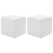 Vidaxl Tabure 2 kosa bel 30x30x30 cm umetno usnje