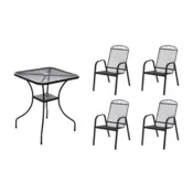eoshop Kovinski vrtni set Eoshop 27: miza + 4 zložljivi stoli (stogljivi)