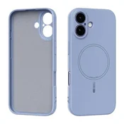 Gumiran magnetni ovitek (TPU Magnetic Pastel) za Apple iPhone 17, svetlo moder