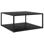 Stolic za kavu crni 80 x 80 x 35 cm od kaljenog stakla