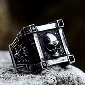 Prstan Calvarium Skull - SS8-782R black