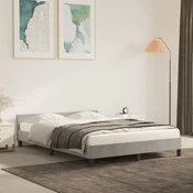 shumee vidaXL Posteljni okvir brez vzmetnice svetlo siv 140x190 cm žamet