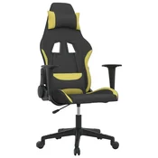 Vidaxl Gaming stol črno in svetlo zeleno blago
