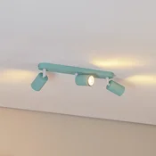 TK Lighting Stropna svetilka Livia, mint zelena, 52 cm, 3-krilna, kovina, GU10 - otroška soba