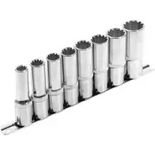 Extol Premium Vtična glava podaljšan, MULTI-LOCK, nastavljeno 8ks, 1/2, CrV