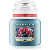 Yankee Candle Mulberry & Fig dišeča sveča 411 g Classic srednja