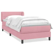 vidaXL vidaXL Box spring postelja z vzmetnico roza 80x220 cm žamet, (21791984)