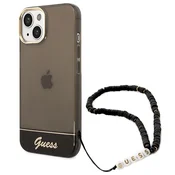 1 to 3 Guess Guhcp14Shgcohk Iphone 14 / 15 / 13 6.1 Black/Black Hardcase Translucent Pearl Strap