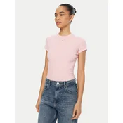 Tommy Jeans Majica Essential DW0DW17383 Roza Slim Fit