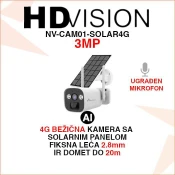 HDVISION 4G BEŽICNA AI KAMERA SA SOLARNIM PANELOM NV-CAM01-SOLAR4G