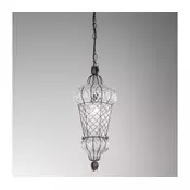 SIRU - Luster na lancu BABA 1xE27/60W/230V prečnik 30 cm prozirno/smeđe venecijansko staklo