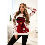 Christmas sweater with snowman ecru
