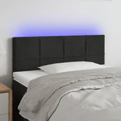 Vidaxl vidaXL Vzglavje postelje z LED diodo črno 80x5x78/88 cm žamet