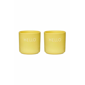 Set kozarcev za jajca Design Letters Yello Hello 2-pack