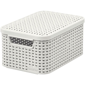 Basket Curver STYLE2 LID S, krem, 29x20x14 cm, s pokrovom