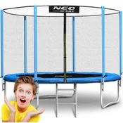 Neo-Sport Trampolin za vrt 8ft/252cm z zunanjo mrežo in lestvijo Neo-Sport