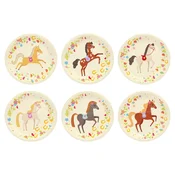 Papirnati krožniki Konjički 18 cm, set 6 kosov za zabavo