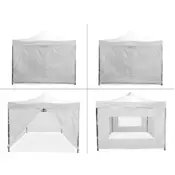 Greenline set 4x stena/stranica za pop-up paviljon 4x4m (bele barve)