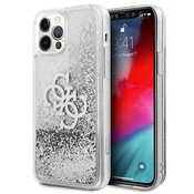 Guess Etui Guess 4G Big Liquid Glitter za iPhone 12 Pro Max - srebrn