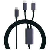 ROLINE ROLINE USB tip C split polnilni kabel\, C - 2x C\, ST/ST\, maks. 100W\, črn\, 1\,85 m Roline USB polnilni kabel USB-C® vtič 1.85 m črna 11028308, (20630620)