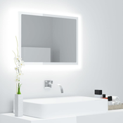 LED kupaonsko ogledalo visoki sjaj bijelo 60x8 5x37 cm iverica