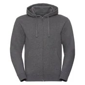 Mens Authentic Melange Zipped Hooded Sweat Russell