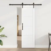 vidaXL Drsna vrata ORKDAL 61 x 198,5 cm Trdna borovina Bela in črna