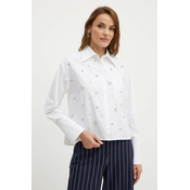 Pamučna košulja MAX&Co. za žene, boja: bijela, relaxed, s klasičnim ovratnikom, 2416111033200